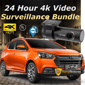 Upgraded 24-Hour 4K 360-Degree Vehicle Camera System With Super Wide Night Vision For Cars & Trucks (Park & Drive Mode) Built-In Wi-Fi For Mobile Phone Viewing and Playback